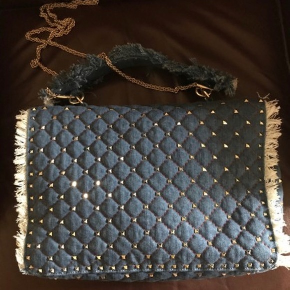 Valentino quilted denim rock-stud bag - Picture 4 of 7